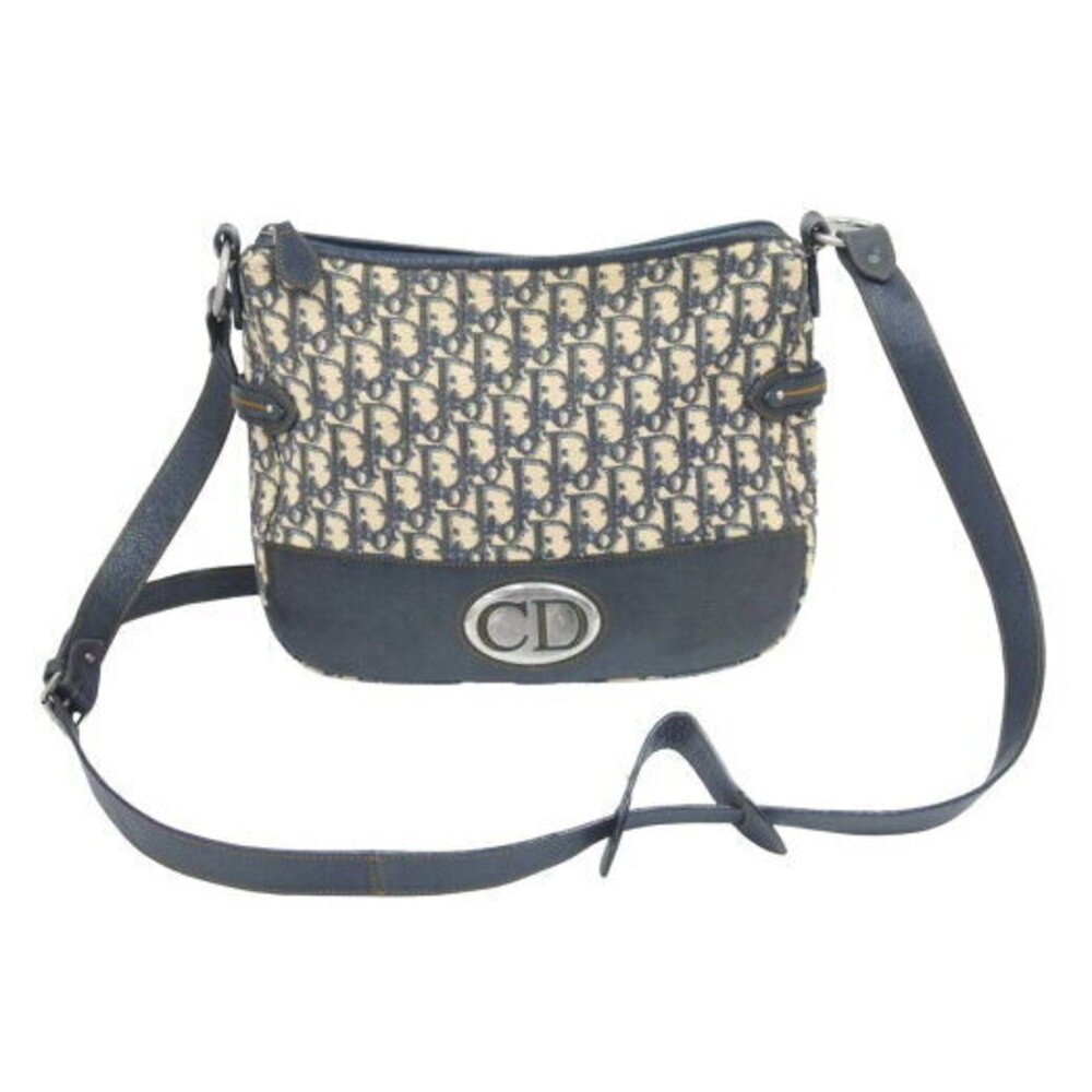 Christian Dior Trotter Shoulder Bag Mark Navy Blue